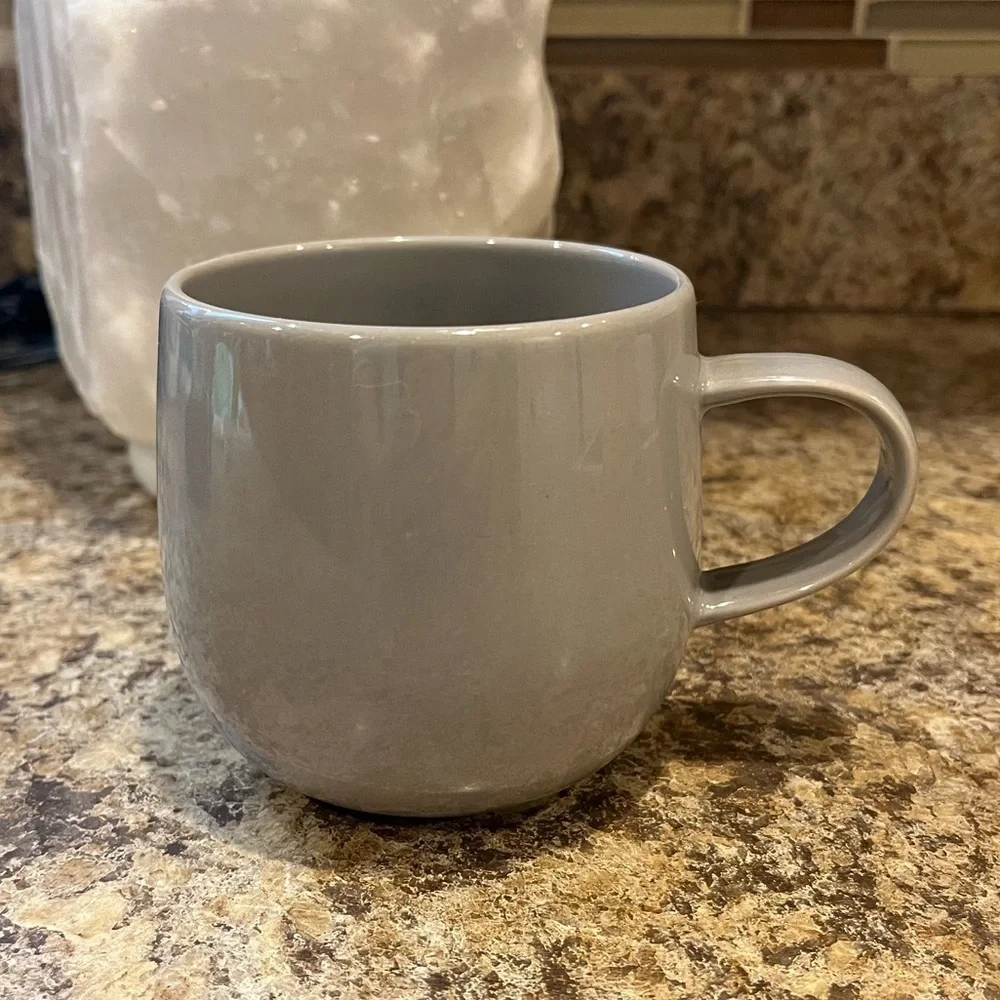 Crate&Barrel Taupe Gray Ceramic Mug 12 oz.